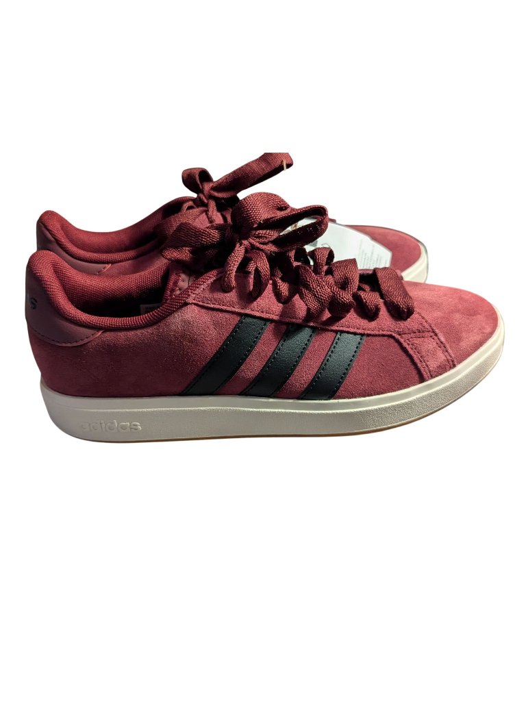 Nwob Adidas Men's Grand Court Base 00 Sneakers Size 8 Us Burgundy